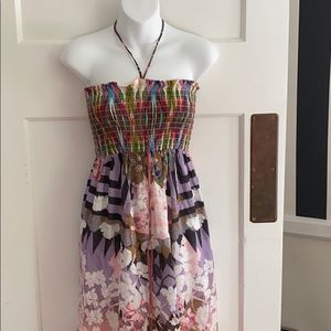 Beautiful silk and cotton halter style sundress